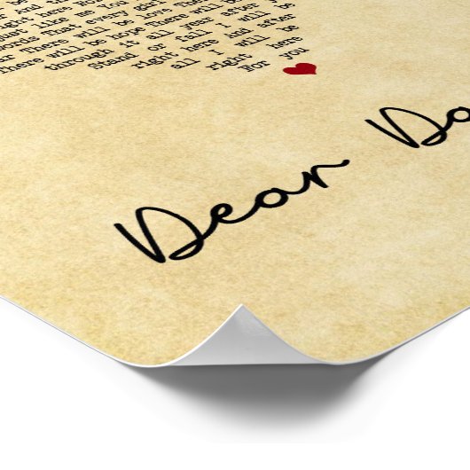 Lieve Daughter  Heart Song Lyric Print (Hoek)