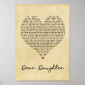 Lieve Daughter  Heart Song Lyric Print (Voorkant)