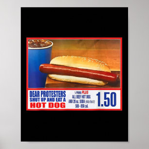 Lieve demonstranten houden hun mond en eten een ho poster