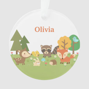 Lieve Dieren uit het Bos - Kinderen Persoonlijk Ornament