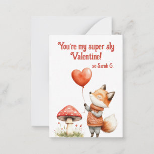 Lieve Dieren uit het Bos Valentijnskaart voor Kind Notitiekaartje