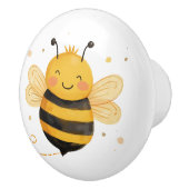 Lieve dikke hommel "Blij als een bij" Keramische Knop (Rechts)