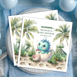 Lieve Dino Baby Borrel Komt Eraan Naam Servet