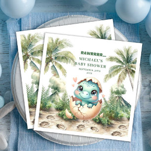 Lieve Dino Baby Shower Komt Eerder Uit Servetten