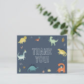Lieve dinosaurus bedankkaart briefkaart (Staand voorkant)