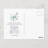 Lieve dinosaurus bedankkaart briefkaart (Achterkant)
