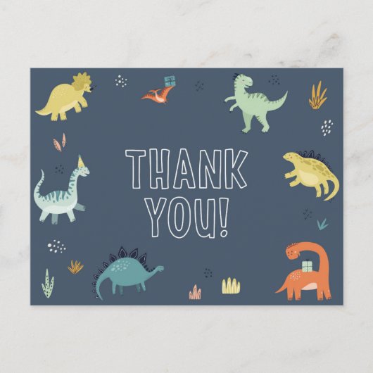 Lieve dinosaurus bedankkaart briefkaart (Voorkant)