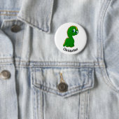 Lieve dinosaurus gepersonaliseerd ronde button 5,7 cm (In situ)