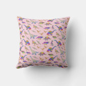 Lieve dinosaurus gepersonaliseerde naam roze kussen (Achterkant)