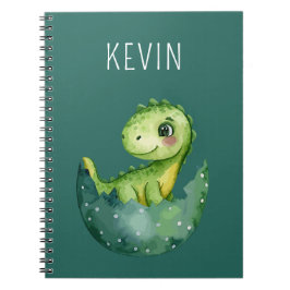 Lieve dinosaurus geslachtsneutrale aquarel op maat notitieboek
