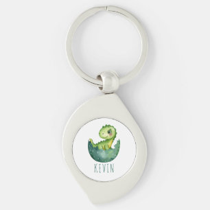 Lieve dinosaurus neutrale aquarel verjaardagscadea sleutelhanger