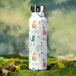 Lieve Dinosaurus Patroon Persoonlijke Naam Kindere Waterfles