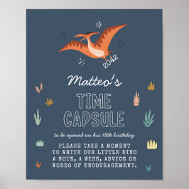 Lieve dinosaurus tijd capsule bord poster
