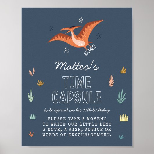 Lieve dinosaurus tijd capsule bord poster (Voorkant)