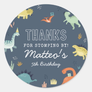 Lieve dinosaurus verjaardag bedankt sticker