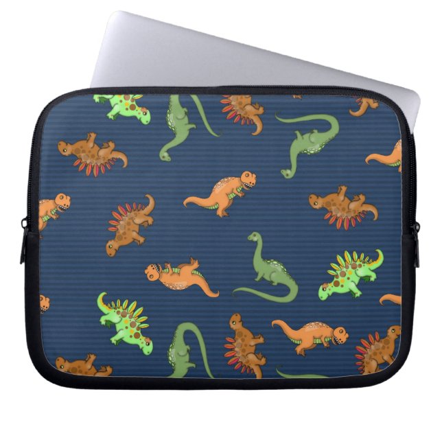 Lieve Dinosaurussen Patroon Laptop Sleeve (Voorkant)