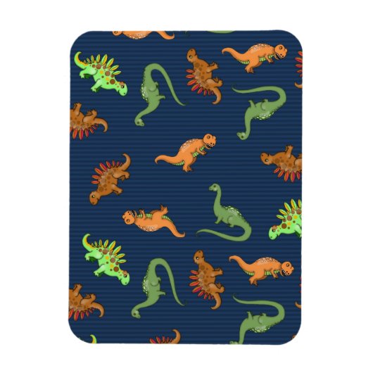 Lieve Dinosaurussen Patroon Magneet (Verticaal)