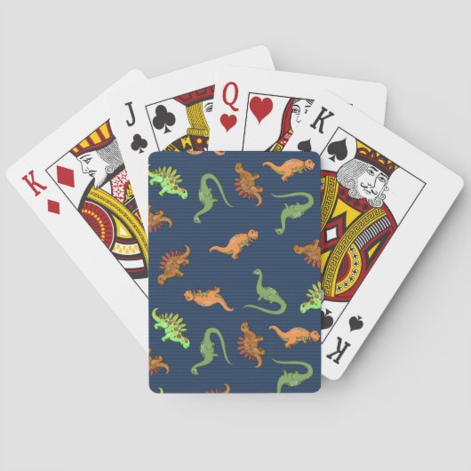 Lieve Dinosaurussen Patroon Pokerkaarten (Achterkant)