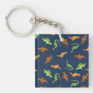 Lieve Dinosaurussen Patroon Sleutelhanger