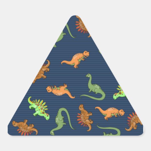 Lieve Dinosaurussen Patroon Sticker (Voorkant)