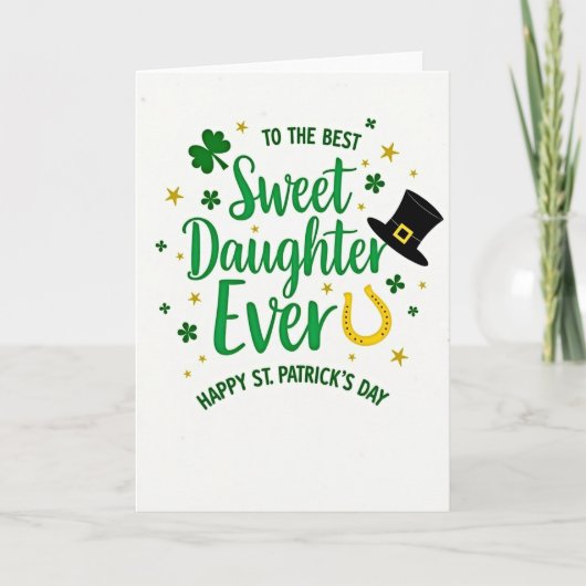 Lieve dochter gelukkige St. Patricks kaart (Voorkant)