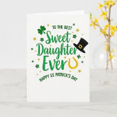 Lieve dochter gelukkige St. Patricks kaart (Gele Bloem)