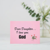 Lieve dochter, ik hou van je. God Briefkaart (Staand voorkant)