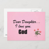 Lieve dochter, ik hou van je. God Briefkaart (Voorkant / Achterkant)