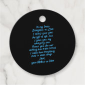 Lieve dochter van mijn beste dochter in de wet bedankjes labels (Voorkant)