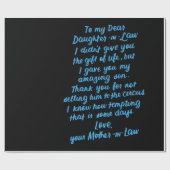 Lieve dochter van mijn beste dochter in de wet cadeaupapier (Vlak)