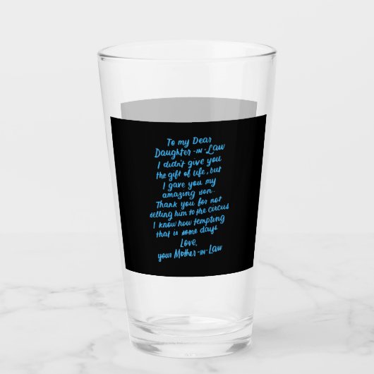 Lieve dochter van mijn beste dochter in de wet glas (Voorkant)