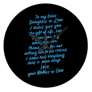 Lieve dochter van mijn beste dochter in de wet grote klok