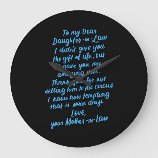 Lieve dochter van mijn beste dochter in de wet grote klok (Voorkant)