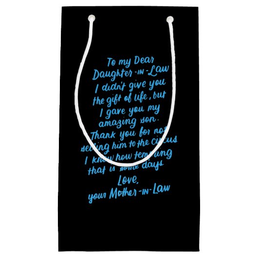 Lieve dochter van mijn beste dochter in de wet klein cadeauzakje (Voorkant)