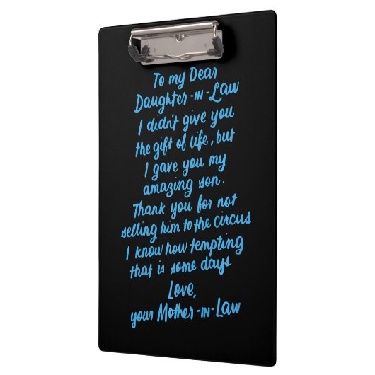 Lieve dochter van mijn beste dochter in de wet klembord (Links)