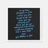 Lieve dochter van mijn beste dochter in de wet servet (Voorkant)