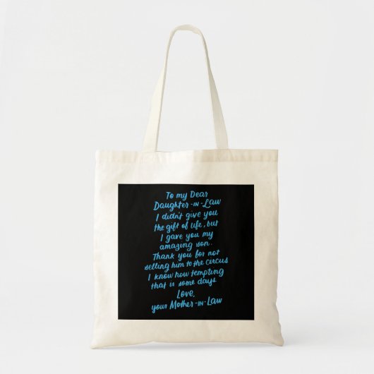 Lieve dochter van mijn beste dochter in de wet tote bag (Voorkant)