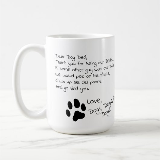 Lieve Dog Dad Ma Multiple Pet Names Coffee Mok (Links)