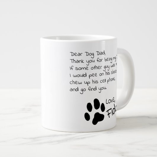 Lieve Dog Dad Ma Personalized Pet Name Coffee Mok (Voorkant rechts)