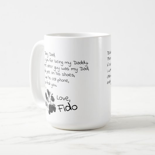 Lieve Dog Dad mam  Pet Name Coffee Mok (Voorkant links)