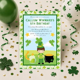 Lieve donkerharige jongen St. Patrick's kinderverj Kaart
