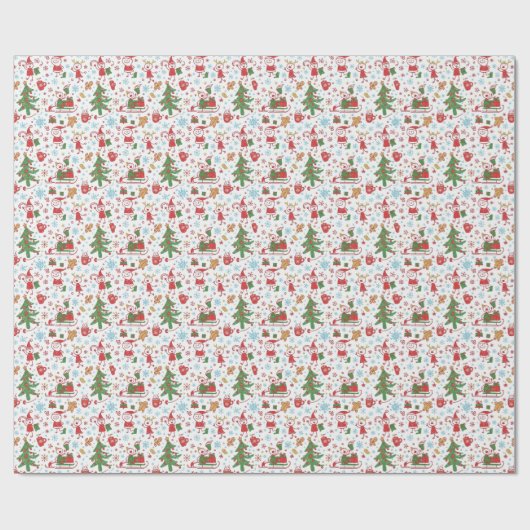 Lieve Doodle Elfen Kerst Inpakpapier (Vlak)