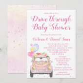 Lieve Drive-Through Baby Shower Kaart (Voorkant / Achterkant)