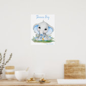 Lieve Droom Groot Blauwe Olifant Persoonlijk Poster (Keuken)