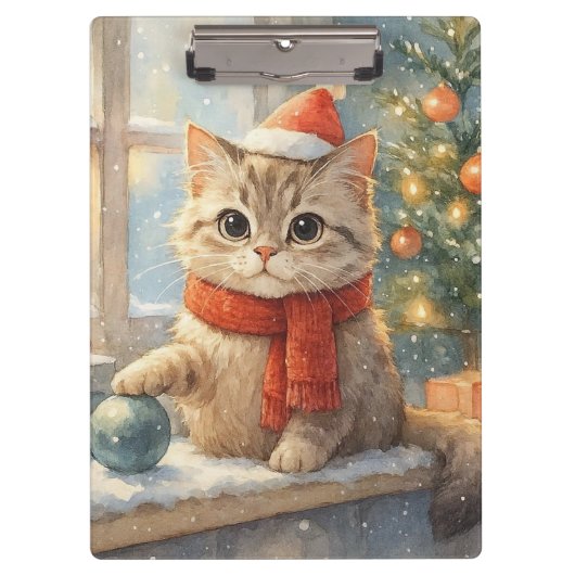 Lieve Droompjes Kerstkat Klembord (Voorkant)