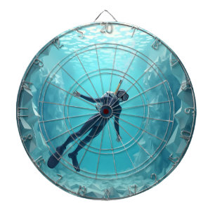 Lieve duikdame oceaanblauw dartbord