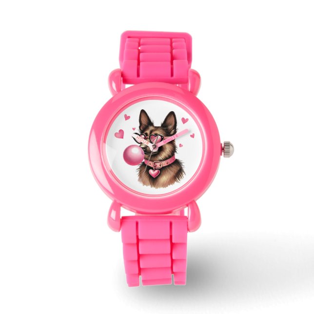 Lieve Duitse Herder Kinderhorloge Horloge (Voorkant)