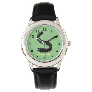 Lieve duizendpoot cartoonillustratie horloge