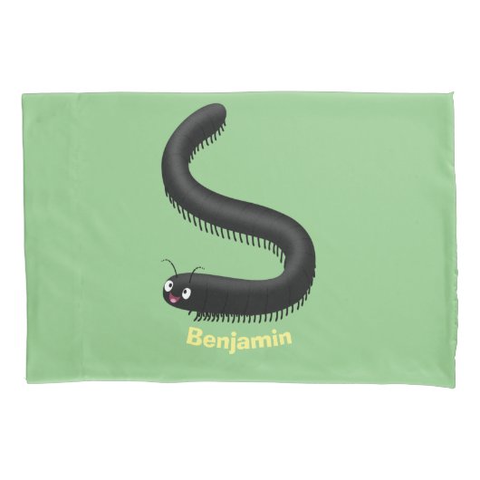 Lieve duizendpoot cartoonillustratie kussensloop (Voorkant)