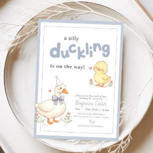 Lieve Dwaze Eend Op Weg Boog Baby Shower Kaart